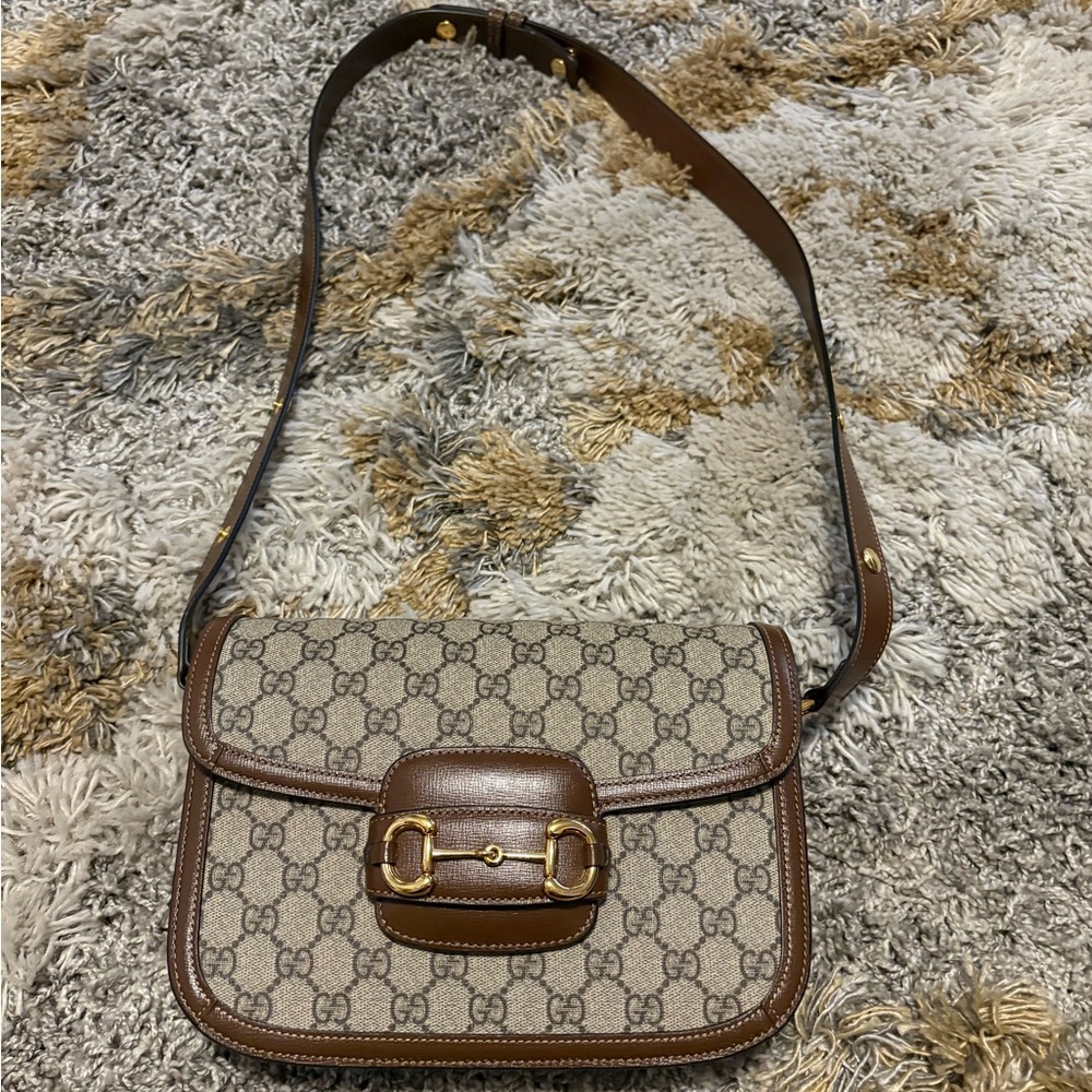 Gucci Brown and Cream Crossbody Bag